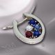 Sterling Silver Multi-Stone U Shaped Pendant